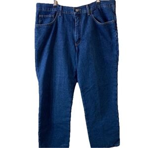 Lee Men's Deep Blue Relaxed Jeans Straight Leg Fleece Lined Size 40x30 NWT